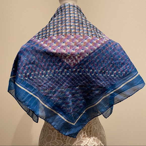 EUC Metallic Vintage ‘60s ‘70s Style Sheer Scarf - Picture 7 of 8